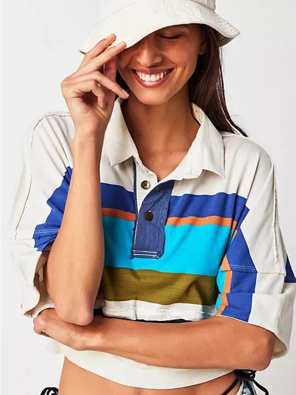 Free People We The Free Preppy Fresh Tee XS Small Oversized